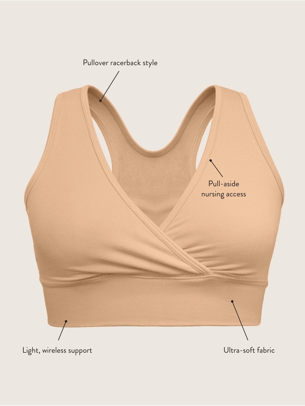 Kindred Bravely Blush Pink Wrap-Style Nursing and sleeping bra - Picture 2 of 4